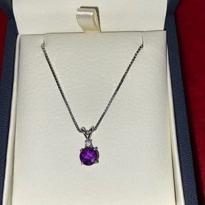 White gold amethyst necklace